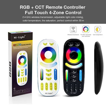 FUT092 2.4G RF 4-Zone Group RGB+CCT Touch Remote Miboxer for Single color CCT RGB RGBW RGB RGB+CCT Lamps Or LED strip Series